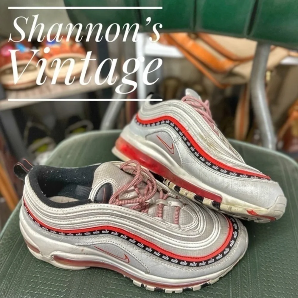 Nike Air Max 97 White/Habanero Red-Black Size 6Y CQ4817-100 shoes